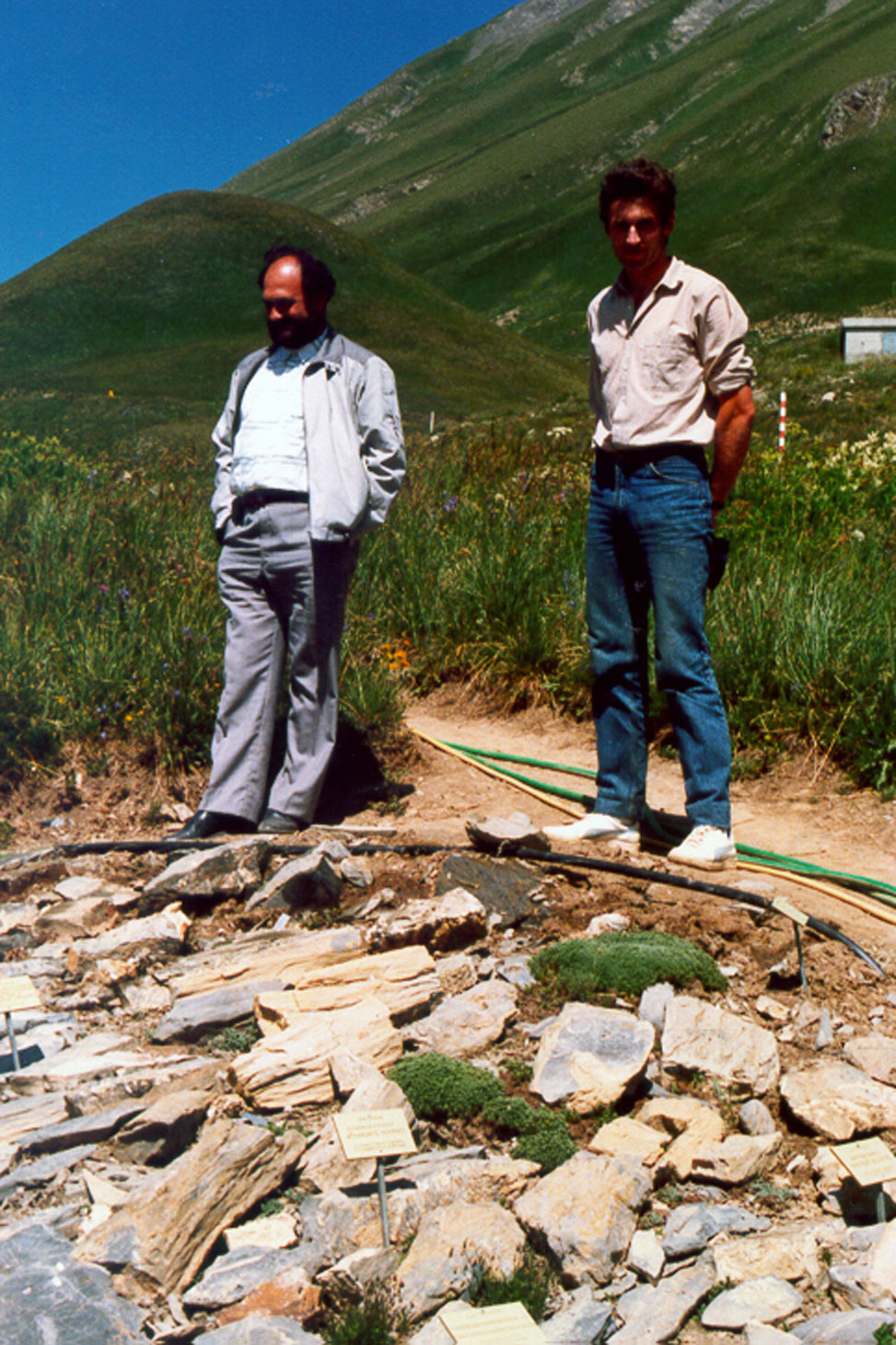 Gérard Cadel et José Lestani au jardin du Lautaret