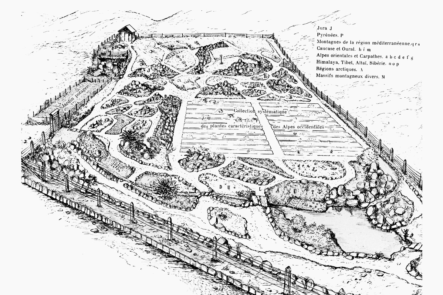Plan du 1er jardin du Lautaret